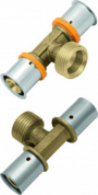 Тройник латунный c РН KAN-THERM Press  16 R1/2"