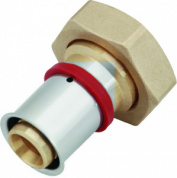 Соединитель латунный с плоским уплотнением c РВ KAN-THERM Press  16 G1/2"