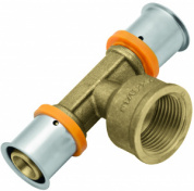 Тройник латунный с РВ KAN-THERM Press  16 Rp1/2"