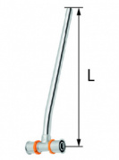 Тройник редукционный латунный с трубкой Cu Ø15 правый KAN-THERM Press  20/16 L=750 мм